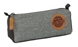 BLACKFIT8 Old School Etui, recyclebare stof, etui voor kinderen, ideaal voor schoolleeftijd, comfortabel en veelzijdig, kwaliteit en duurzaamheid, 21 x 7 x 8 cm, Zwart/Grijs, M, Casual