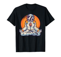 Astronaut Yoga Meditation Space Galaxy Maglietta
