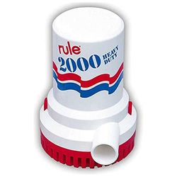 Rule 10-6UL, bilgepomp, 2000 GPH, niet-automatisch, 12 Volt met 6 voetdraadkabels