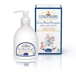 Helan Linea Bimbi - Baby Cleansing Cream with Calendula & Sweet Almonds, Calming & Nourishing Action - Moisturising Baby Lotion & Fluid Gentle Cleanser for Sensitive Skin - Made in Italy, 240 ml