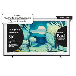 Samsung Smart TV 50'' Serie LS03, Neo QLED 4K Mini LED, Include telecomando, cavo di alimentazione e manuale di istruzioni, Dimensioni con base (LxAxP): 112,41 x 67,92 x 22,78 cm, Colore: Black