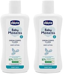 Chicco Baby Moments Crema Corpo Fluida con Latte di Mandorla, Crema Corpo Bambini, con Formula Naturale, 0+ Mesi - 200 ml (Confezione da 2)