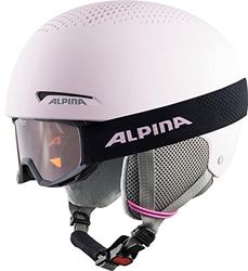 ALPINA Unisexe - Enfants, ZUPO Set (+Piney) Casque de Ski, Light-Rose Matt, 48-52 cm