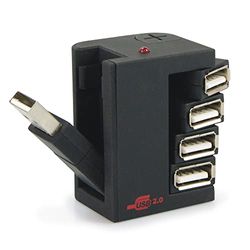 Waytex 12316 Hub USB 2.0 pour Ordinateur Portable 4 Ports Noir