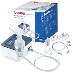 Beurer IH 16 Inhalator z Technologią Sprężonego Powietrza, Kompaktowa Konstrukcja, do Leczenia Górnych i Dolnych Dróg Oddechowych, Odpowiedni dla Dorosłych i Dzieci, Łatwość Czyszczenia