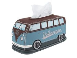 BRISA VW Collection - Distributeur de mouchoirs en néoprène Volkswagen pour cosmétiques et Serviettes en Papier Combi T1 (Pétrole/Marron)
