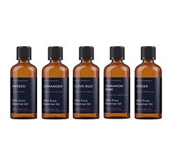 Mystic Moments | Spice Essential Oil Gift Starter Pack 5x100ml | Aniseed, Cinnamon Bark, Clove Bud, Coriander, Ginger | Perfect as a Gift