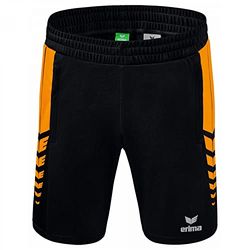 Erima Six Wings Worker Pantaloncini, Uomo, Nero/Arancione, XXL