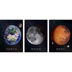 Curiscope Multiverse - Interactive Educational Posters - Essential Pack (3 posters included, Earth, Moon & Mars)