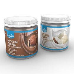 Ultimate Italia - 2 protein cream gusti misti (1 cioccolato bianco e cocco + 1 nocciolinella) - senza glutine - low carb - 2x250g