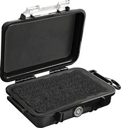 PELI 1020 petit boîtier étanche IP67 pour les sports nautiques et de plein air, capacité de 0,5L, fabriqué aux États-Unis, doublure transparente/noire