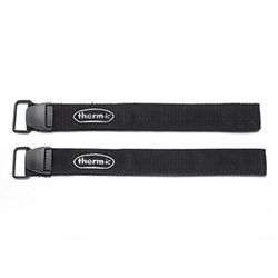 therm-ic Velcro Strap Pair - Fijaciones de esquí Alpino para batería, Color Negro, Talla única