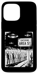 Divertente detto Entrando Area 51 Alien Suit UFO Scena Donne Uomini Custodia per iPhone 13 Pro Max