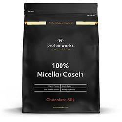 Protein Works 100% Micellar Casein Protein Powder | Slow Release Protein Shake | Amino Acids | High Protein | Chocolate Silk | 2 Kg