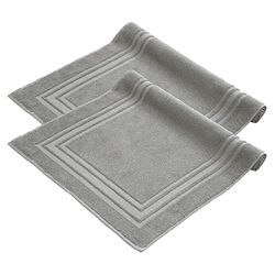Komfortec Set di 2 tappetini da bagno, in spugna, lavabile, 600 g/m² e 100% cotone, assorbenti e ad asciugatura rapida, 50 x 70 cm, colore: grigio argento