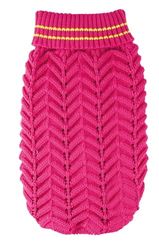 Record - Maglioncino per Cani Dolly. Maglione per cani con Lavorazione a Spighe con Collo Alto per uno Stile Romantico ed Elegante, Foro Guinzaglio e Lavabile in Lavatrice | Fucsia, 3XS