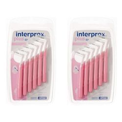 INTERPROX PLUS - Nano 0.6 - Brossettes Interdentaires - Fibres en Tynex - Rose - Blister de 6 unités (Lot de 2)