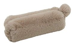 Wedo 24274007 Astuccio Fluffy con Ciondolo Palla di Pelo, con Fodera Interna, Marrone Chiaro