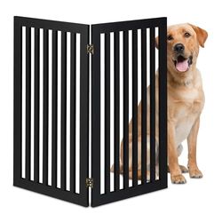 Relaxdays Barrera de Seguridad para Mascotas Plegable, Valla Protectora sin Taladro, 91,5 x 103 cm, MDF, Negro, Gomaespuma