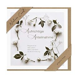 bsb - Rouwkaart met liefdevol motief - Nature Card - duurzame rouwkaarten - condoleancekaarten met envelop - bedankkaarten verdriet - kaarten voor verdriet 15,5 x 15,5 cm