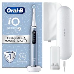 Oral-B iO 9 Cepillo de Dientes Eléctrico con Mango Recargable, 1 Cabezal, Estuche de Viaje con Cargador y Funda Magnética, Diseñado por Braun, Regalos Originales para Mujer y Hombre - Azul