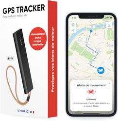 Tracker GPS Classic Invoxia - Abonnement 1 an Inclus - pour Voitures, Motos, Vélos, Enfants - Alertes de Mouvement et d’Inclinaison - Jusqu’à 6 Mois d’autonomie