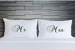 Wall Smart Designs Printed Pillowcases Mr and Mrs Bedroom Bedding Wedding Novelty Gifts WSD748