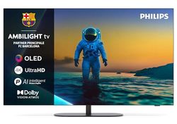 Philips Ambilight 55OLED820 4K OLED Smart TV - Display 55’’ con processore P5 AI Perfect Picture Ultra HD, Titan OS, Dolby Vision e Atmos Sound - Funziona con Alexa e Google