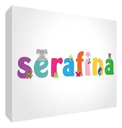 Little Helper LHV-SERAFINA-A5BLK-15IT Panneau décoratif pour bébé/baptême idée Cadeau, Design Personnalisable avec nom de Fille sérapfine, Multicolore, 14,8 x 21 x 2 cm
