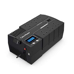 CyberPower BR1000ELCD-UK BRICs-serie, 1000VA/600W, 6 Britse uitgangen (alleen 3 Surge, 3 UPS en Surge), 1 USB-oplaadpoort, AVR, baksteenformaat