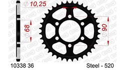 Roue à chaîne en acier AFAM 520-36Z (noir)