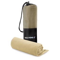 DecoKing Set van 2 microvezel gastendoekjes 30 x 50 cm beige verkoelend sneldrogend sportdoek Ekea