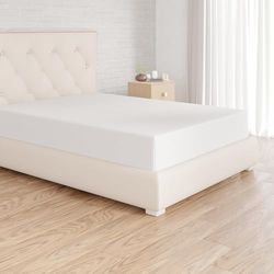 Amazon Basics Drap Housse, 140 x 200 cm, 100% Coton Jersey pour Matelas Épais jusqu'à 30 cm, Blanc