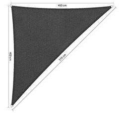 Shadow Comfort Schaduw Zeil Zonnescherm Waterdoorlatend HDPE Tuinluifel voor Buiten Tuin Terras UV Blok - Driehoek 5x5x7,10m - Carbon Black