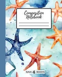 Composition Notebook Watercolour College Ruled: Sea | Vintage Journal for School, College, Work, Hobbies, Travelers | College Ruled