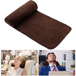 Weysat Coussin de Nuque réglable en Polaire antidérapante pour Fauteuil, canapé, Voyage, Maison, Bureau Moka