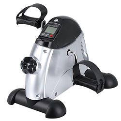 EVOLAND Motionscykel, minitränare, arm- och bentränare, pedaltränare med LCD-skärm, hemtränare, fitnessutrustning för hem, kontor, silver, 41,2 x 32,6 x 18,9 cm