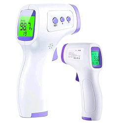 Leyf Febertermometer kontaktlös – infraröd termometer – digital panntermometer för vuxna, barn och spädbarn – LCD-display – 3 färger skärmdisplay – feberlarm och minnesfunktion