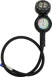 Cressi 3 Compass, Depth and Pressure Gauge Diving Console - Black