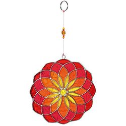 Laroom 12489 – Ciondolo Mandala 25 cm, Colore: Rosso, Arancione, Giallo