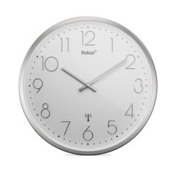 Mebus Wall Clock, Silver/White, 25 cm