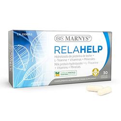 Marnys Relahelp - L-Teanina 100mg + HIDROLIZADO PROTEICO + Magnesio+ Zinc Alivio de la Ansiedad y Estrés - 30 cápsulas vegetales