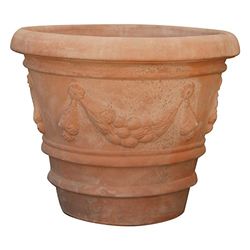 Biscottini Vasi terracotta grandi da esterno 72x72x52 cm Made in Italy | Vasi per piante grandi artigianali | Vaso terracotta grande