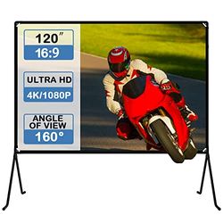 Projectiescherm (120 inch), 16:9 HD, opvouwbaar, voor binnen en buiten, videoprojectiescherm voor thuis, feest