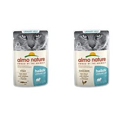 almo nature Holistic Urinary Help - Cibo Umido Completo per Gatti Adulti con Pesce. 30 Bustine da 70 G. - 2500 g & Holistic Urinary Help - Cibo Umido Completo