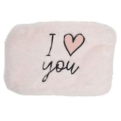 DRAEGER Paris - Bolsa de Peluche I Love You | Monedero Lindo Regalo Mejor Amiga, Novia, Familia, Hermanas, Mujer| Estuche de lápices para Maquillaje, Lightpink, 20x13cm, Bolsa de Peluche I Love You