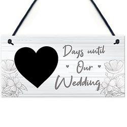 RED OCEAN Wedding Countdown Chalkboard Hanging Decor Sign Novelty Engagement Gifts