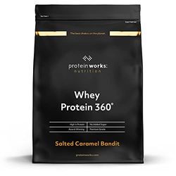 Protéine Whey 360 en poudre | Caramel Salé | Sans sucre ajouté et à faible teneur en matières grasses | Mélange de protéines | THE PROTEIN WORKS | 600g