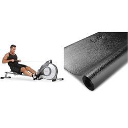 Sunny Health & Fitness - Máquina de Remo magnética, compacta y Plegable para el hogar, con Esterilla Protectora de Suelo de Espuma para Gimnasio, Fitness y Equipo de Ejercicio