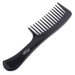 Fine Lines Peigne râteau professionnel – Peigne démêlant et de douche idéal pour les cheveux afro, humides ou bouclés | Peigne antistatique en plastique épais noir